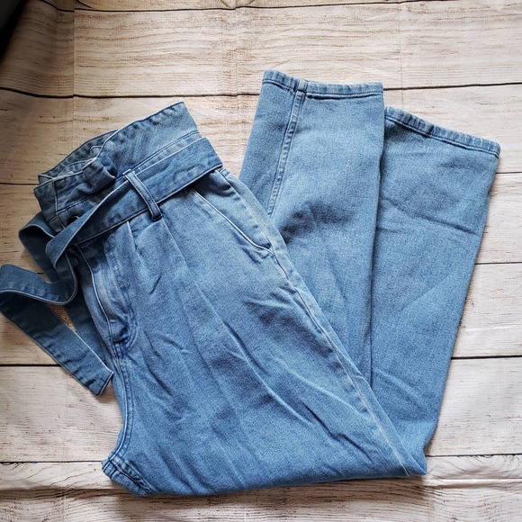 Who What Wear Denim - WHO WHAT WEAR Blue Paper Bag hi-rise Jeans 8